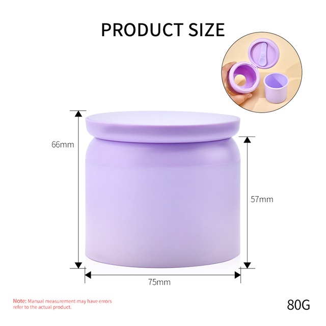 OEM roze plastic poederpot met magnetische lepel